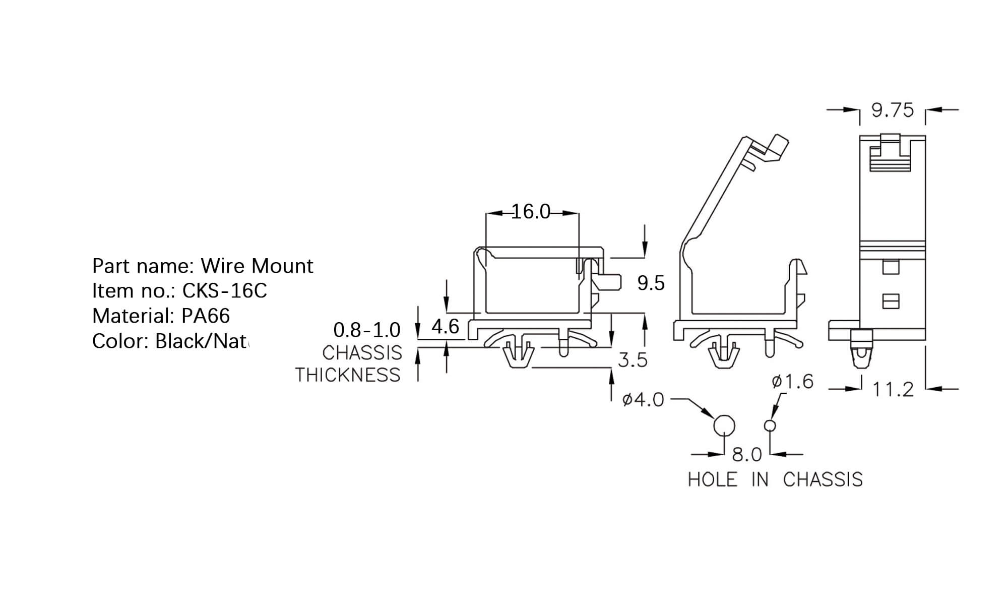 Plastic Wire Mount CKS-16C